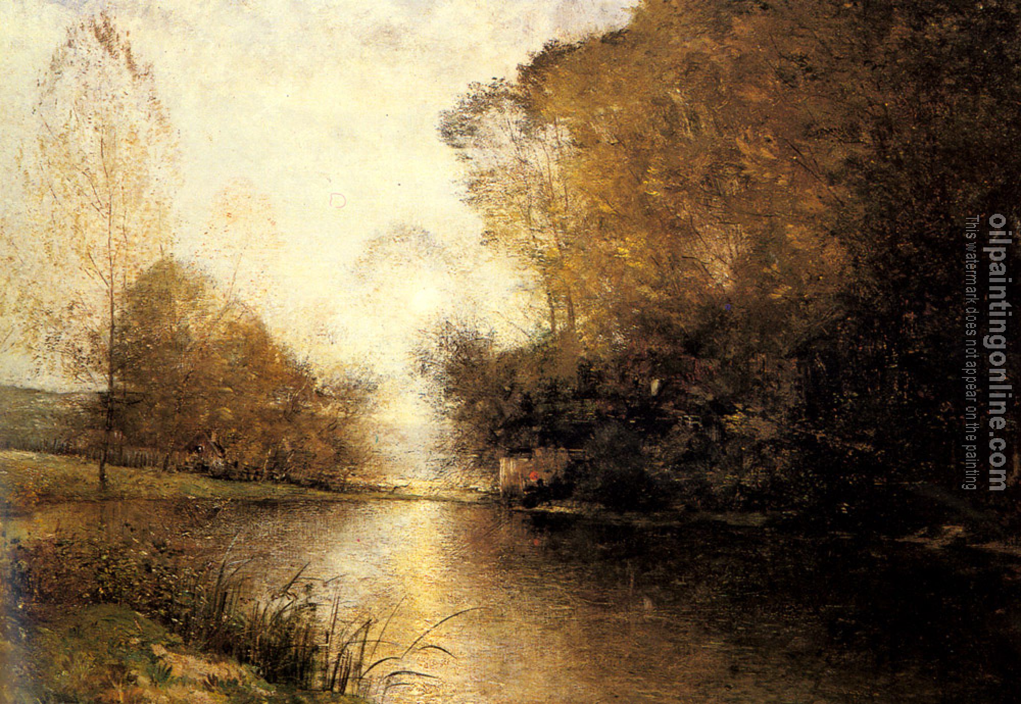 Wahlberg, Alfred - A Moonlit River Landscape with a Figure